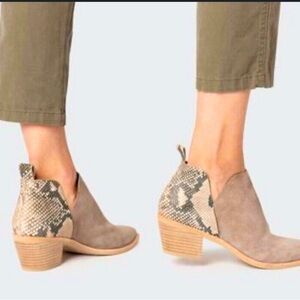 DOLCE VITA Sonni Taupe and Snake Ankle Booties with heel size 6